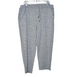 Life Worx Gloria Vanderbilt Loose Fit Activewear Track Lounge Pants Gray Sz XL